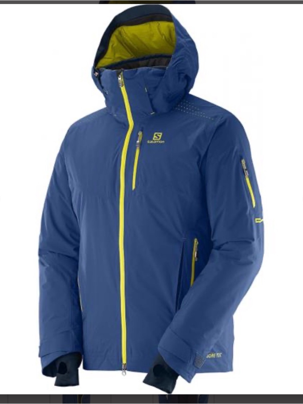 Salomon Blue Ski Jacket with Yellow Accents